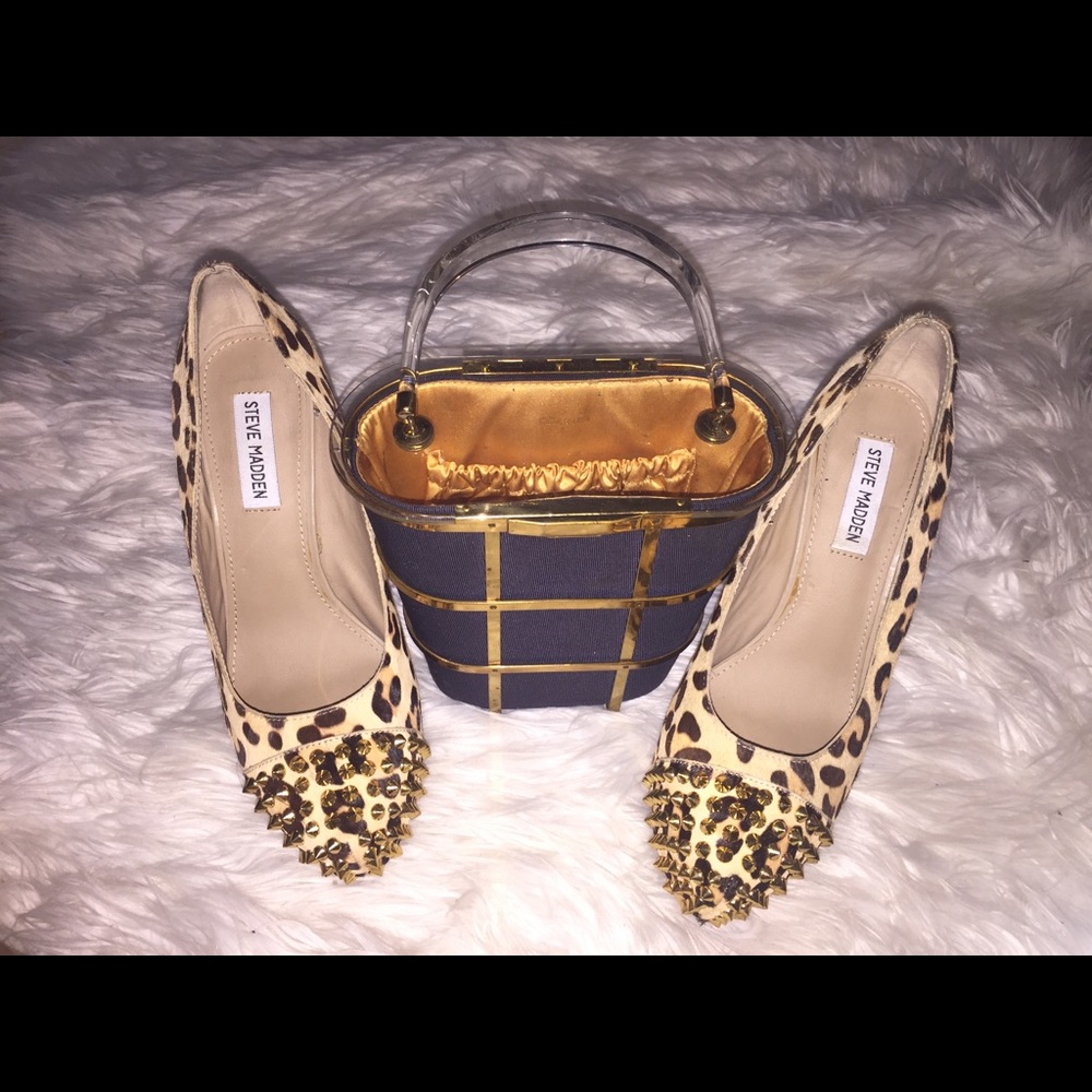 Steve Madden animal print fur heels!